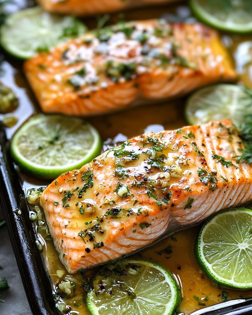 Baked Honey Lime Garlic Butter Salmon