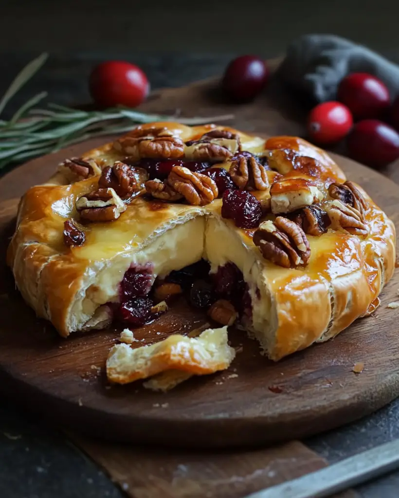 This Baked Stuffed Brie is the perfect balance of sweet, savory, and creamy.