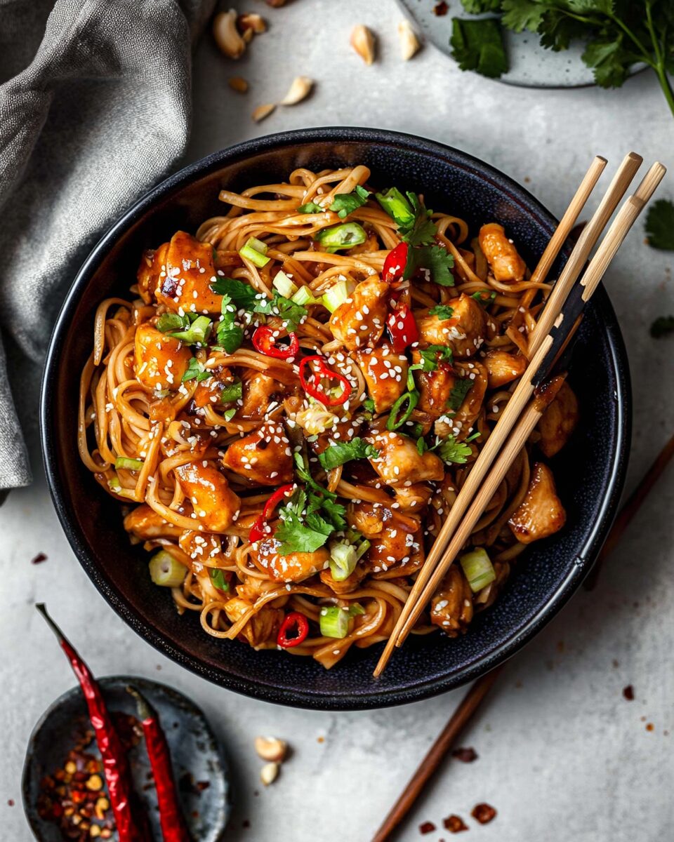 Kung Pao Chicken Noodles