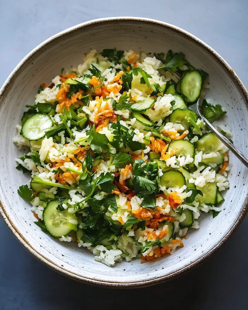 Crispy Rice Salad with Cucumbers and Herbs