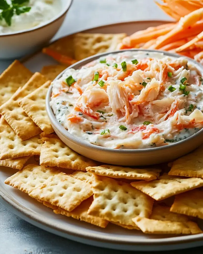 Crab Stick Crackers with Crab Dip