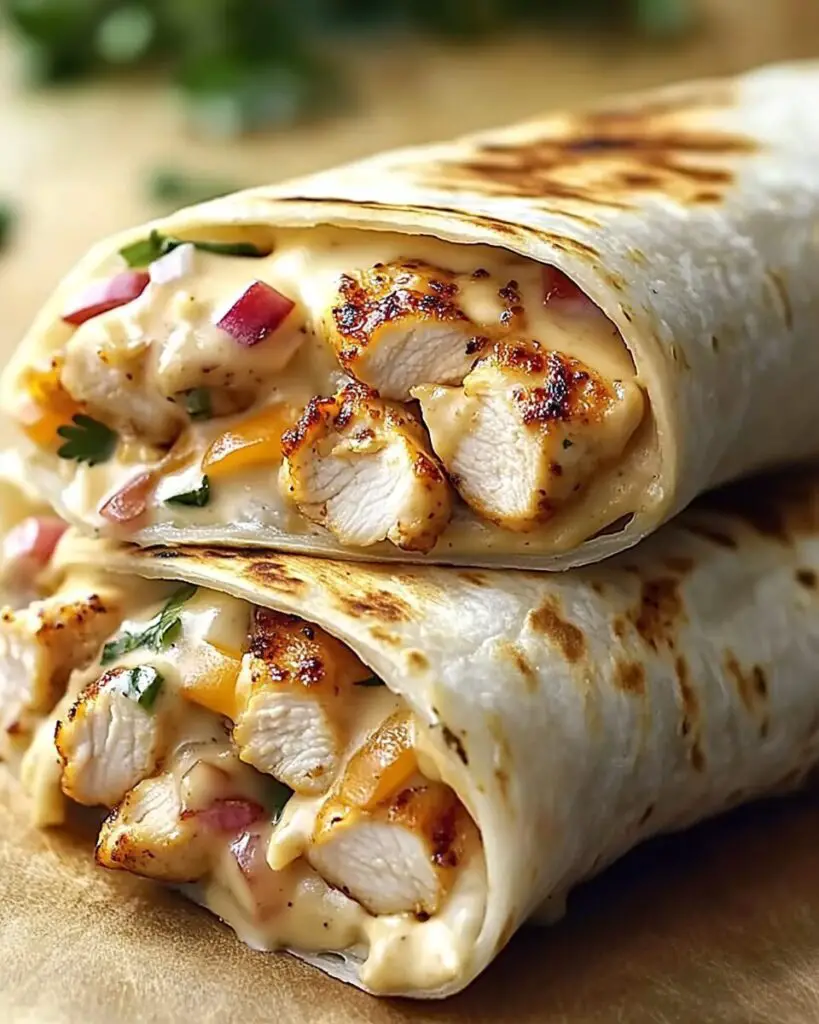 Cheesy Garlic Chicken Wraps - Luna Recipe