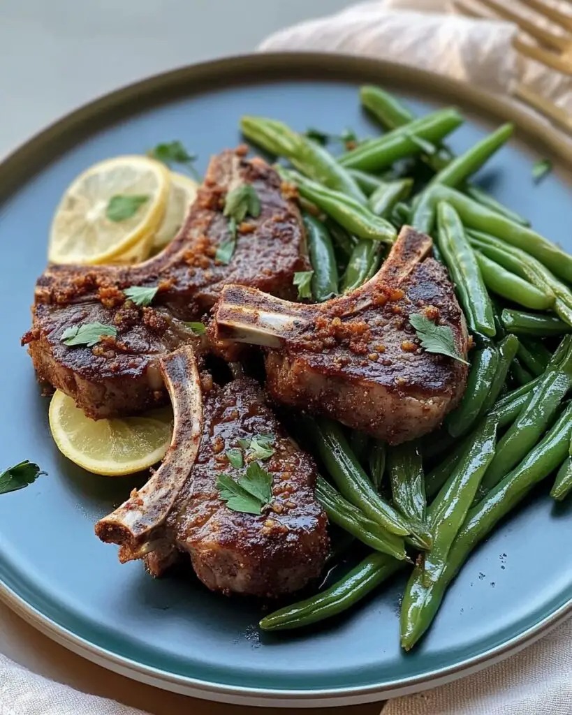 Spice-Rubbed Lamb Chops with Green Beans