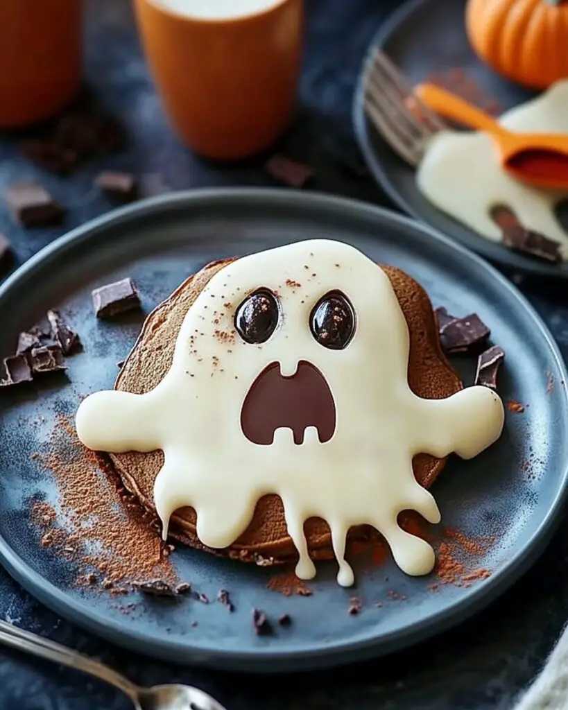 Halloween Cocoa Ghost Pancakes