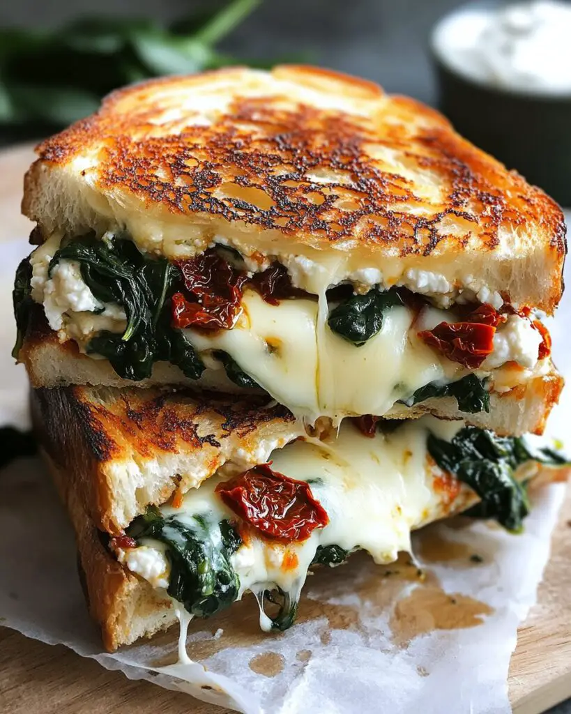 Sun-Dried Tomato, Spinach, and Ricotta Grilled Cheese