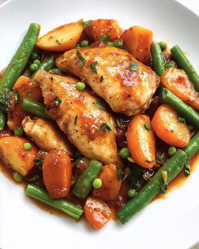 Apricot-Glazed Chicken with Spring Vegetables