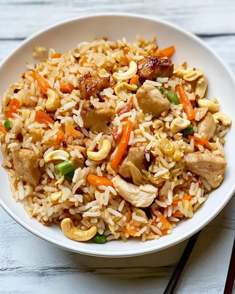 Sweet and Spicy Chicken and Cashew Fried Rice