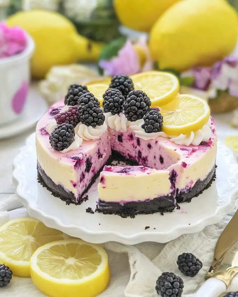 No-Bake Blackberry Lemon Cheesecake