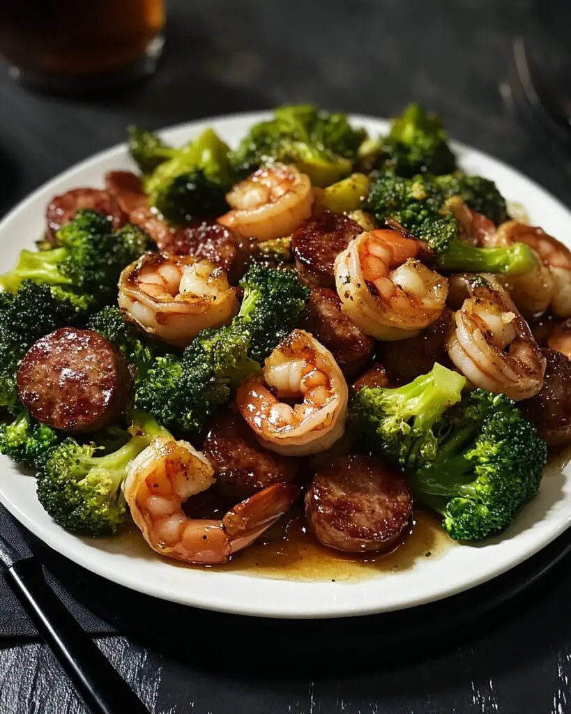 Honey Garlic Shrimp, Sausage & Broccoli