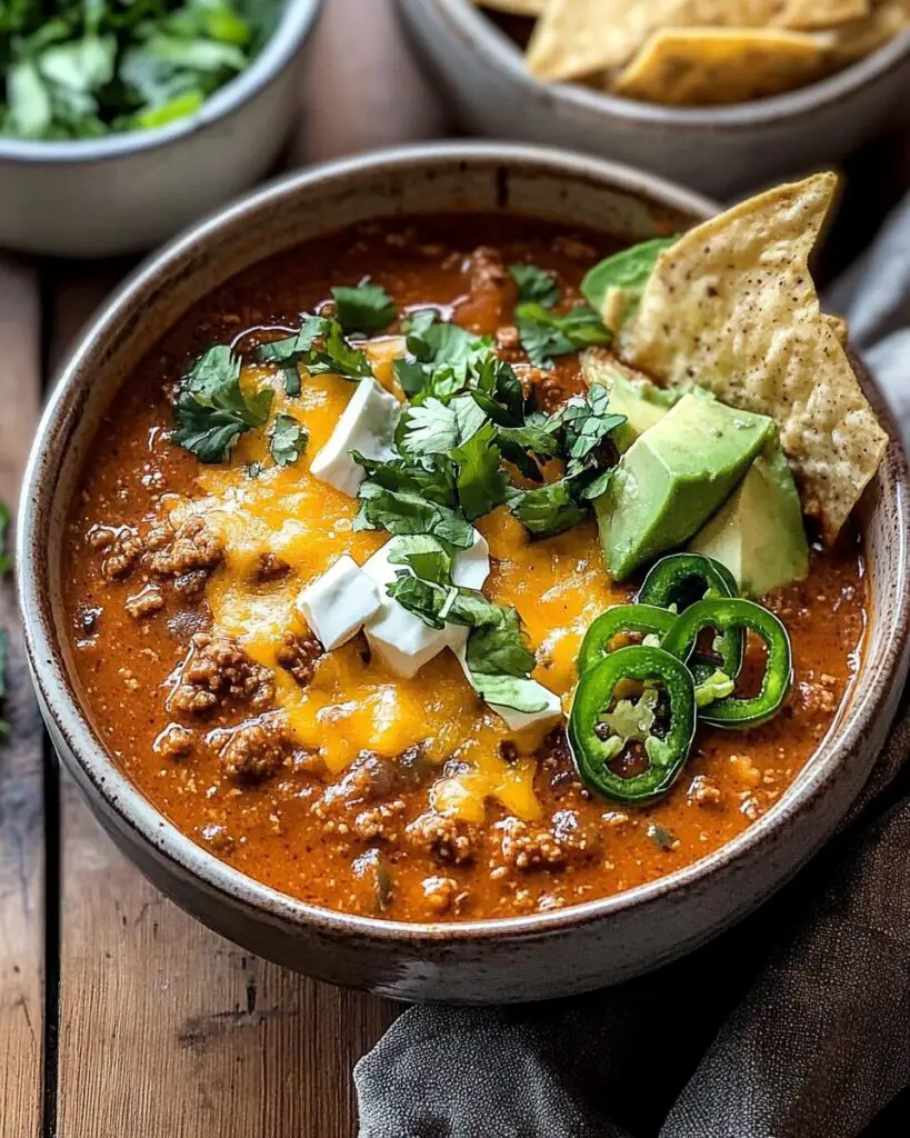 Spicy Queso Beef Chili