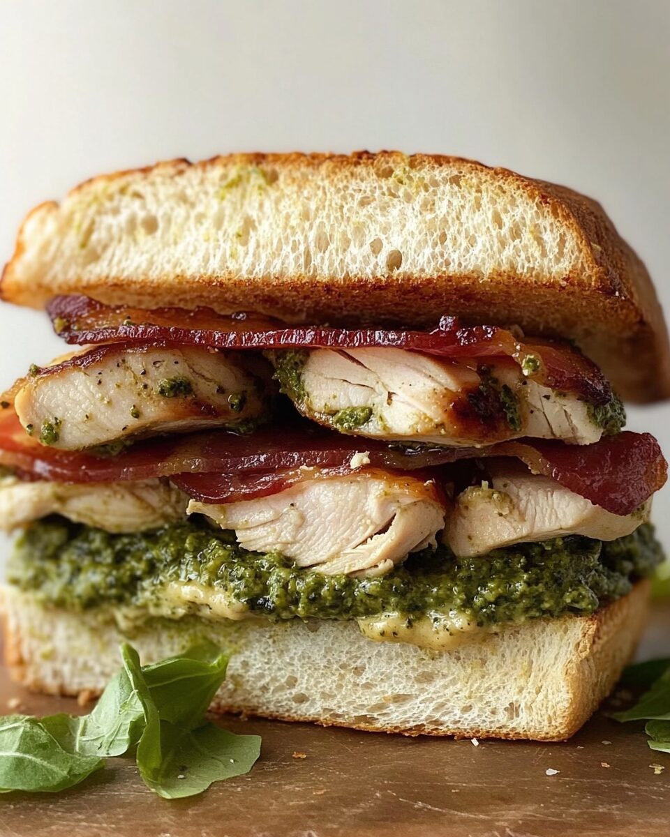 Roast Chicken, Bacon, and Pesto Focaccia Sandwich