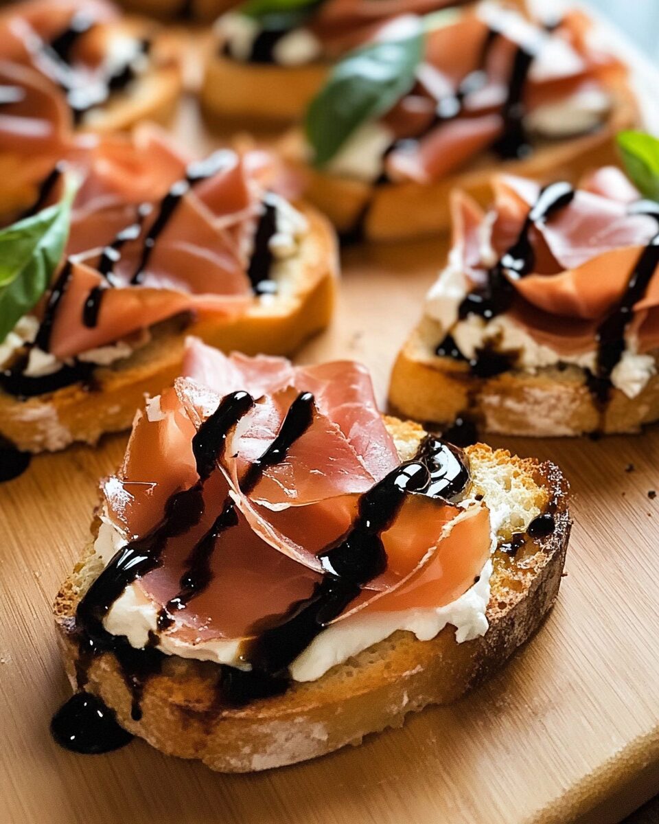 Elegant Prosciutto Crostini with Sweet Balsamic Drizzle