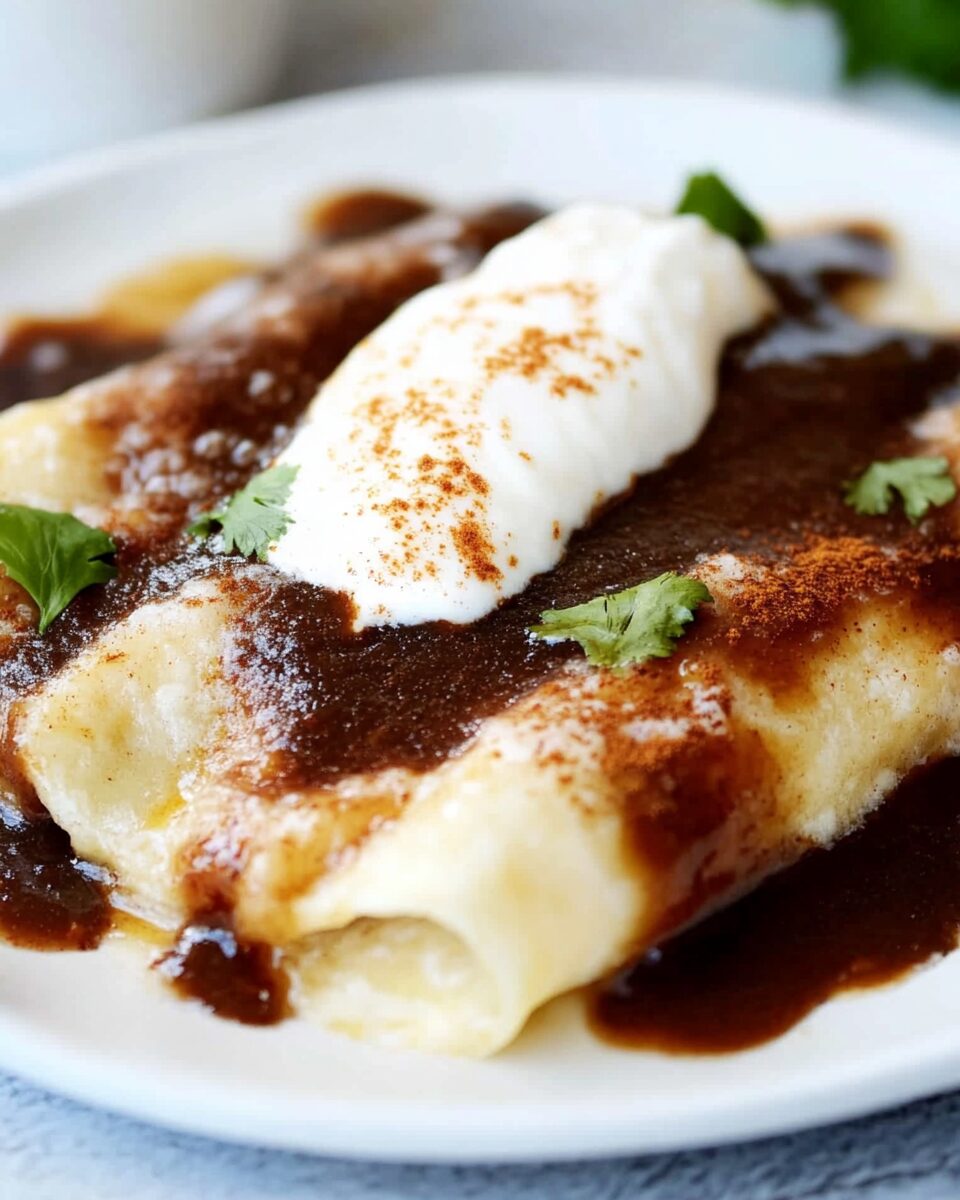 Black Bean Enfrijoladas with Creamy Sauce