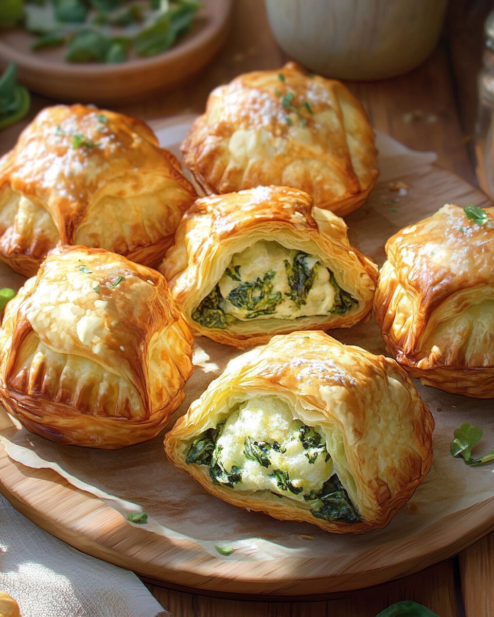 Buttery Spinach Puffs with Feta and Bacon