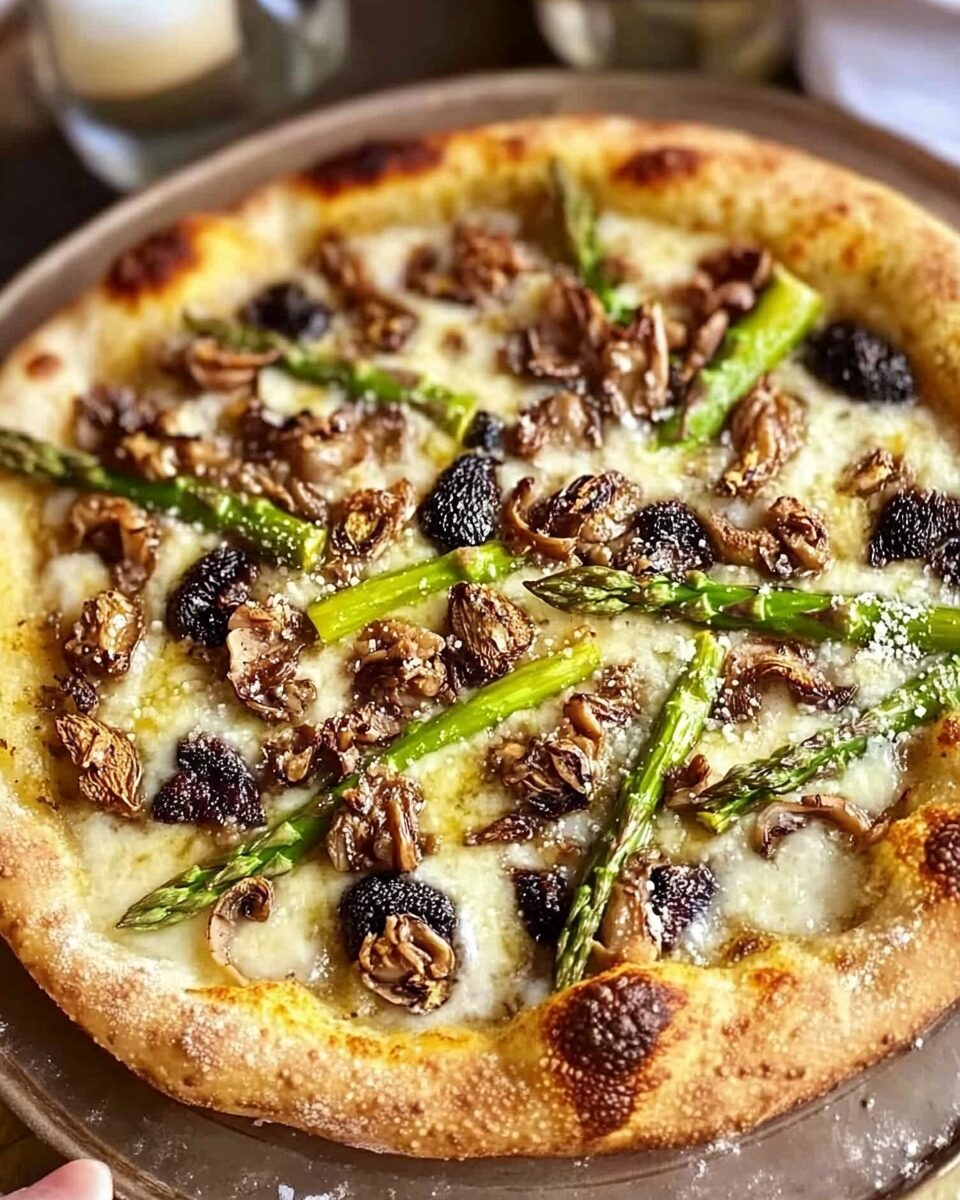 Morel and Asparagus Crispy Pizza