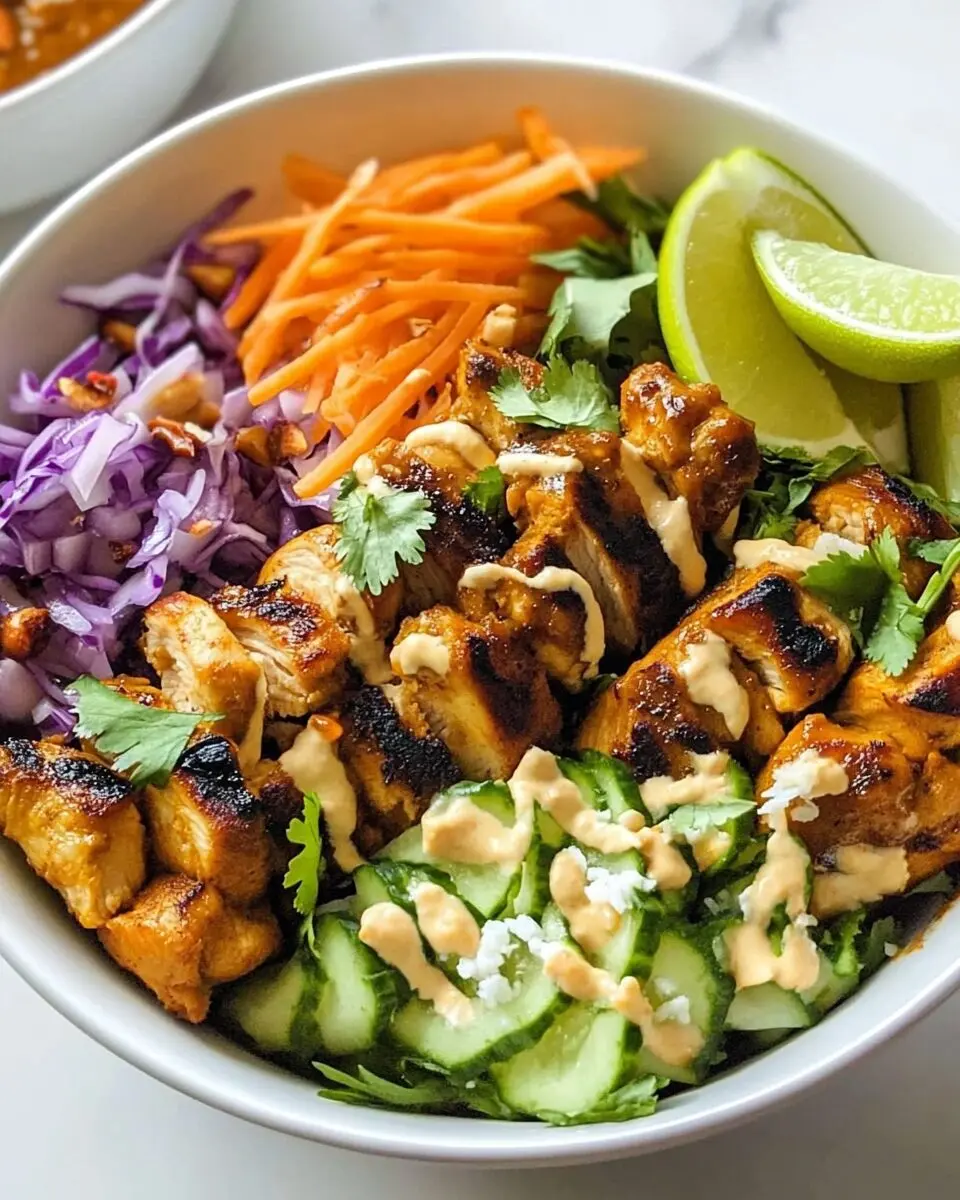 Chicken Satay Spring Roll Bowls