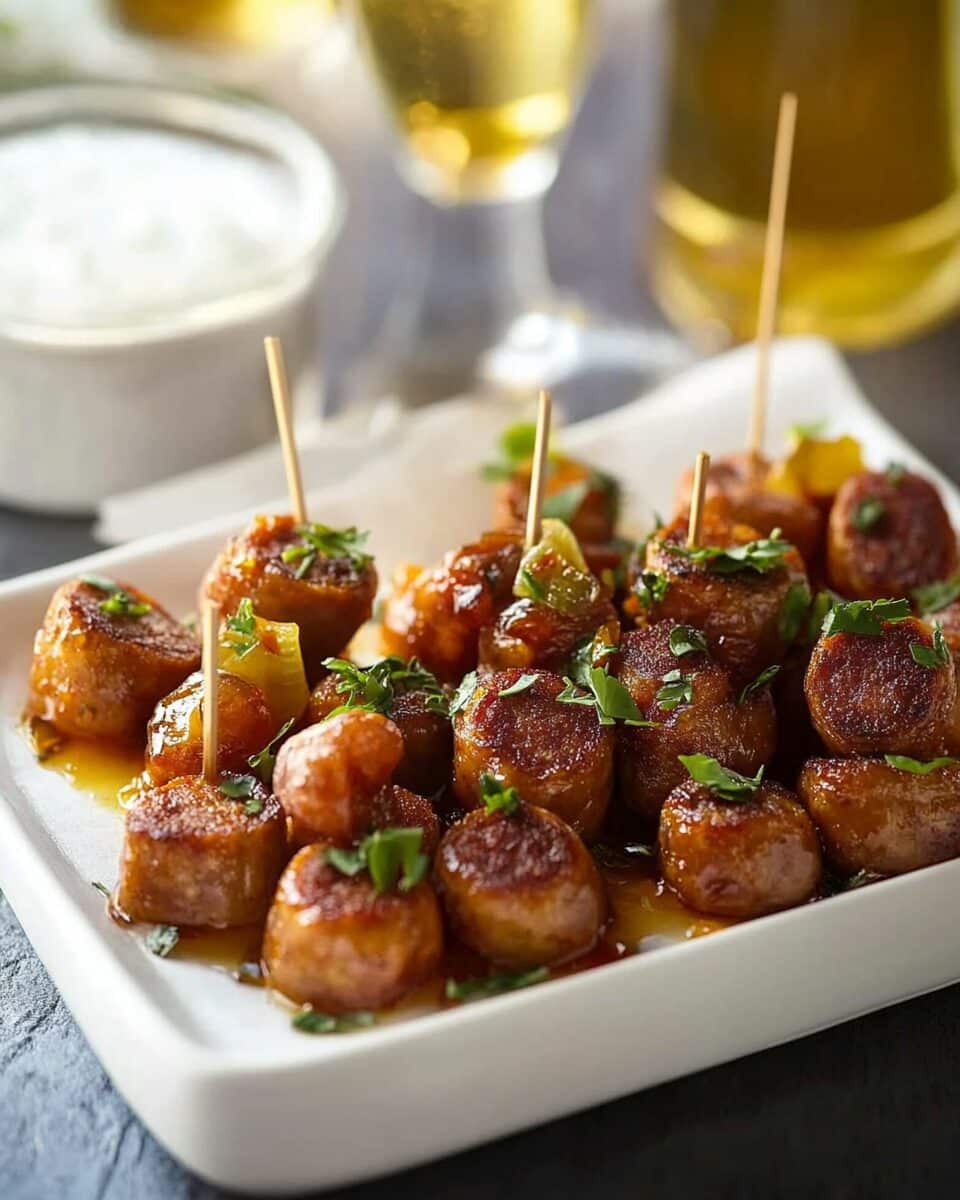 Chorizo Bites in Sweet & Spicy Sauce