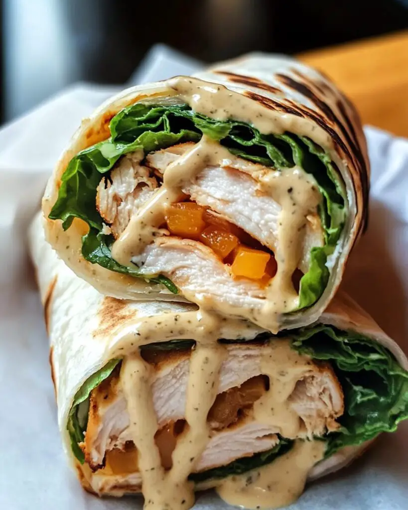 Cheesy Garlic Chicken Wraps
