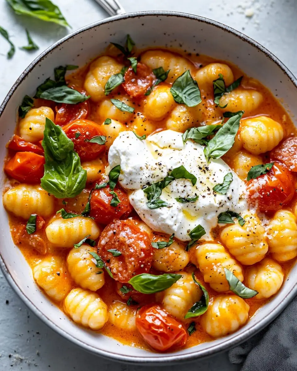 Creamy Tomato Gnocchi with Burrata