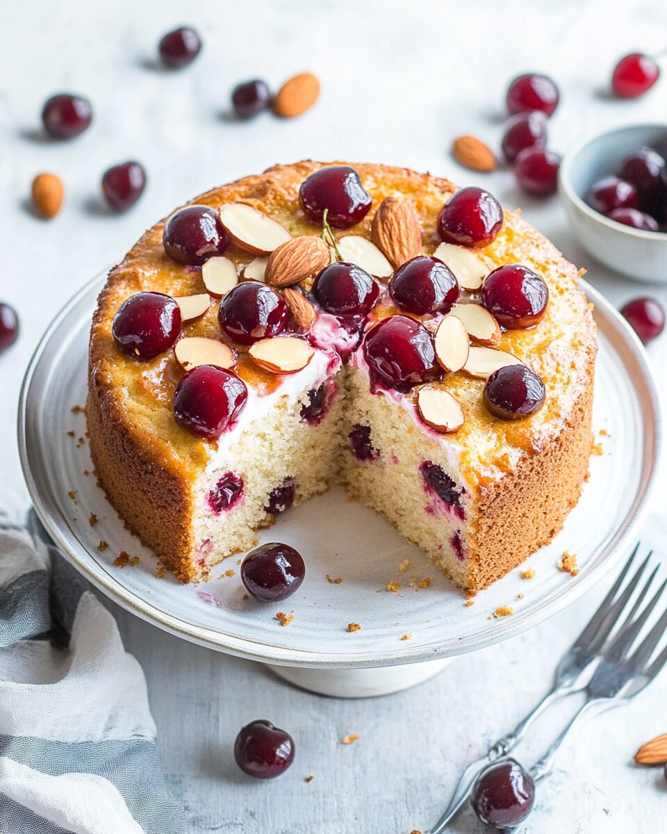Sweet Cherry Almond Cake