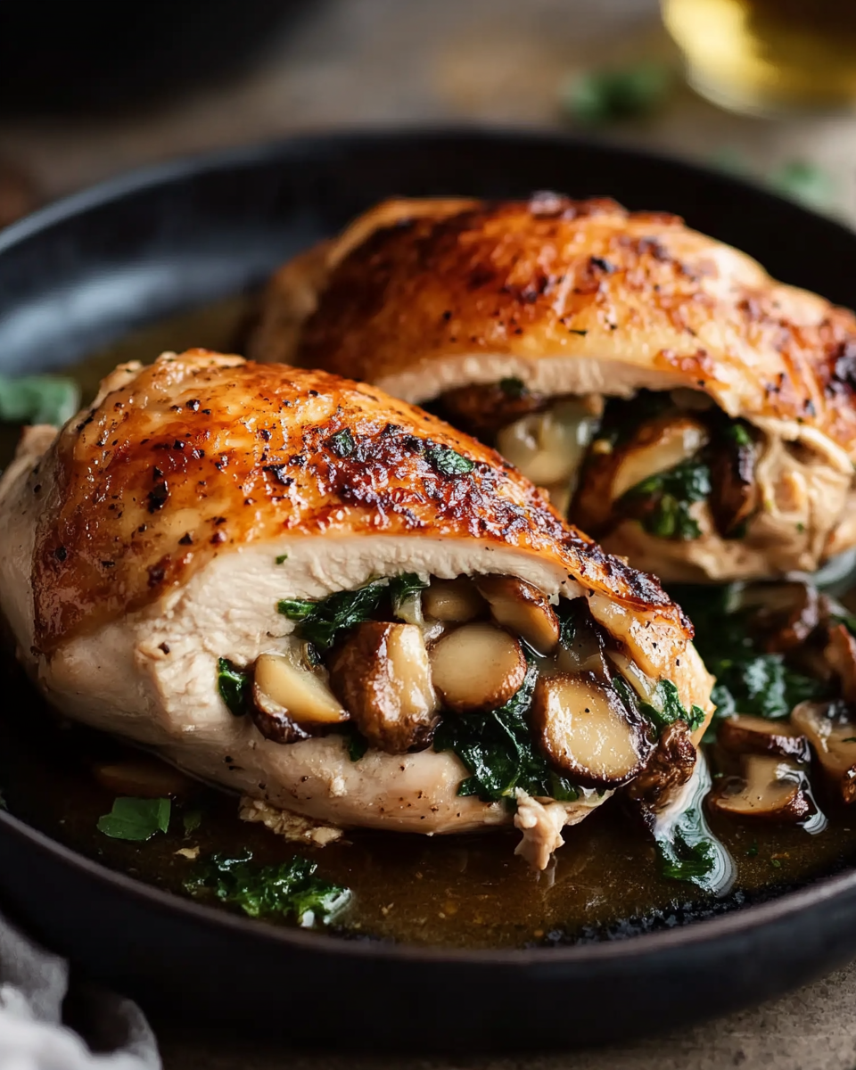 Mushroom Stuffed Chicken Breast