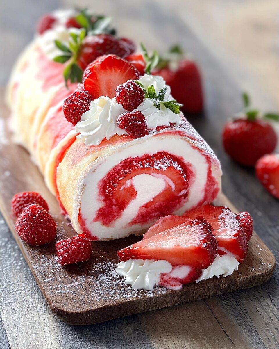 Strawberry Crepe Roll