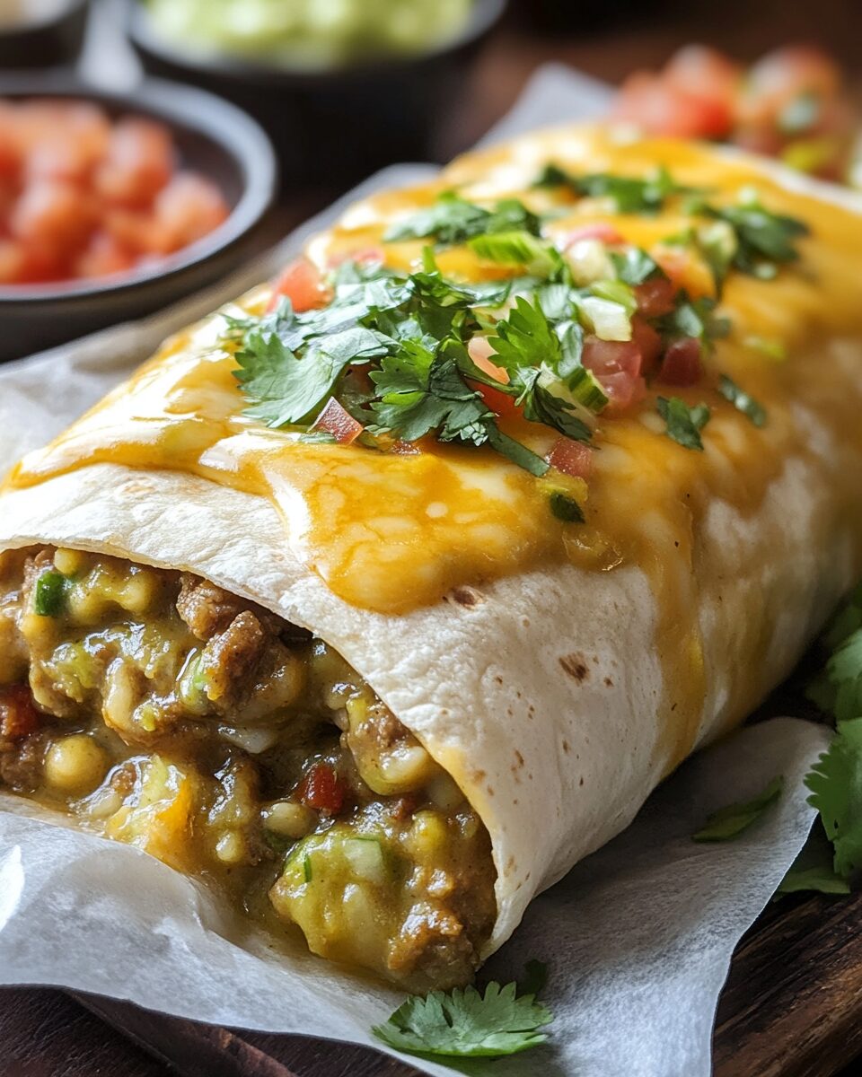 Smothered Green Chili Burritos