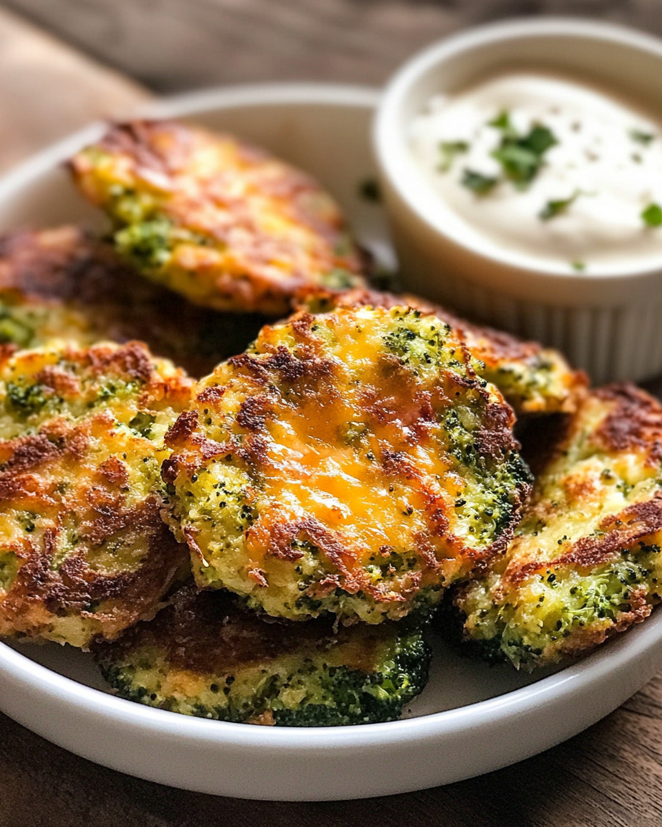 Cheesy Baked Broccoli Fritters