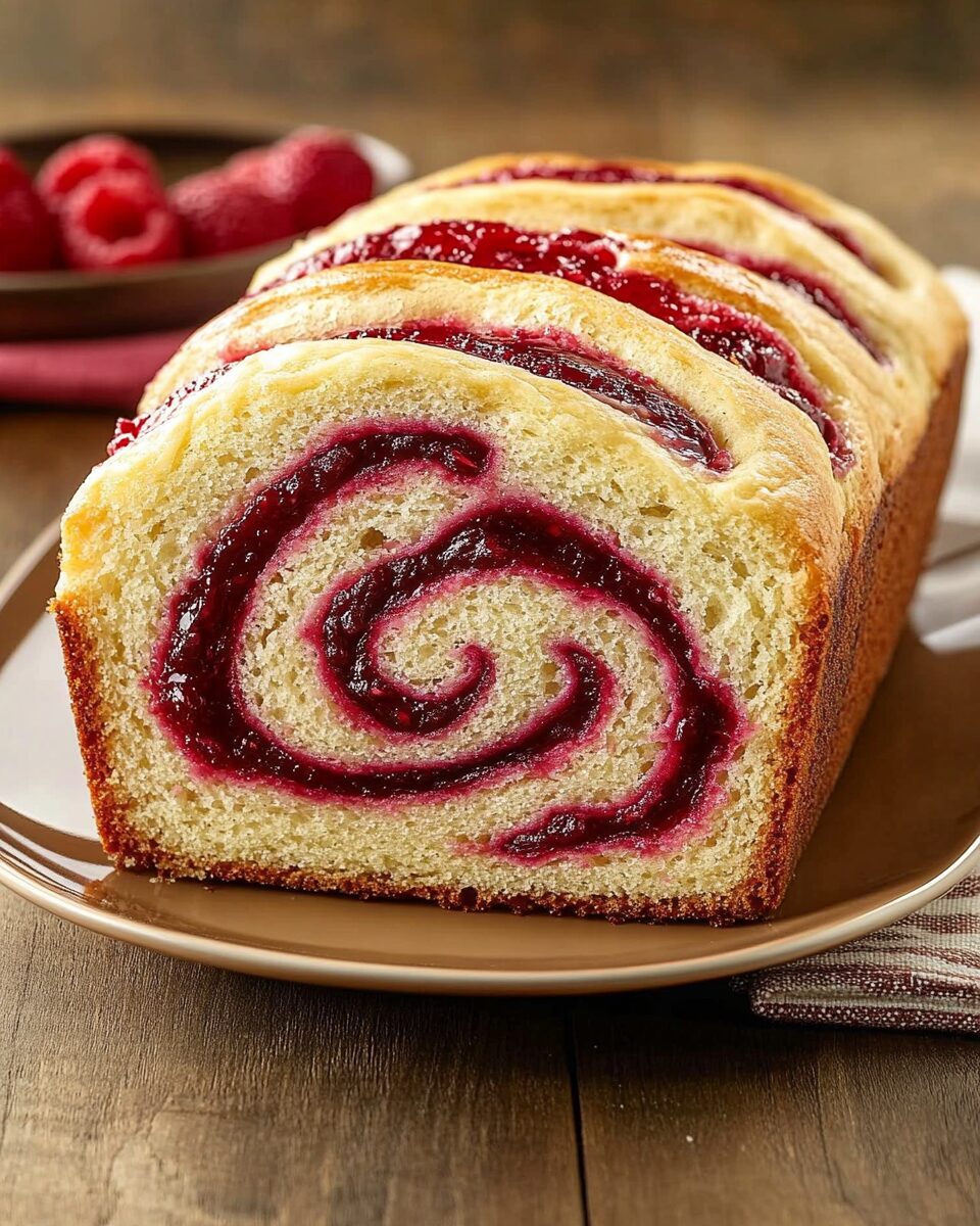 Raspberry Swirl Brioche Loaf