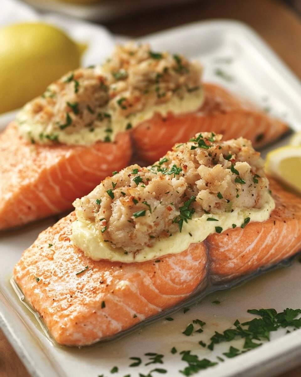 Crab-Stuffed Salmon