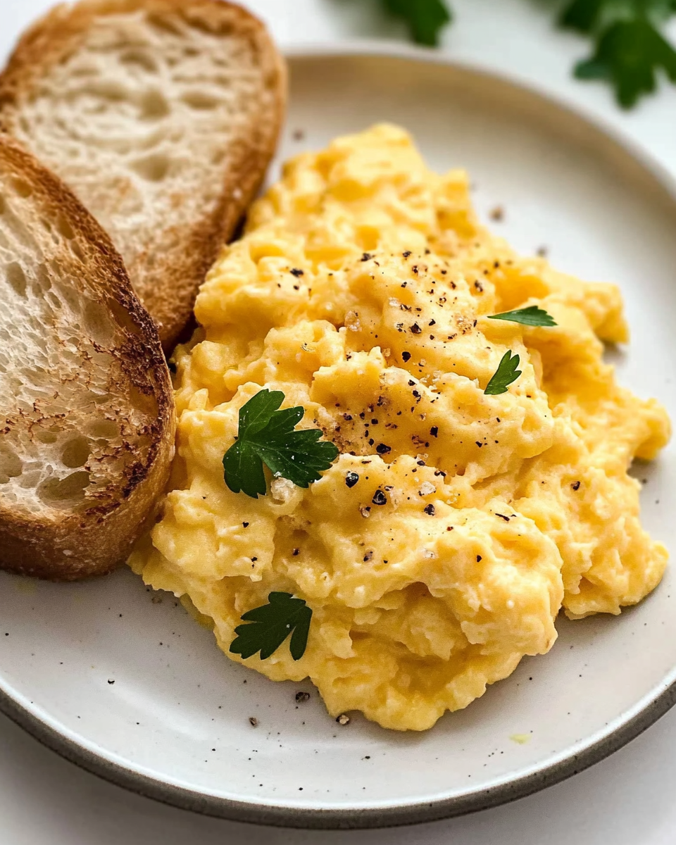 Scrambled Eggs with Creamy Texture and Softness
