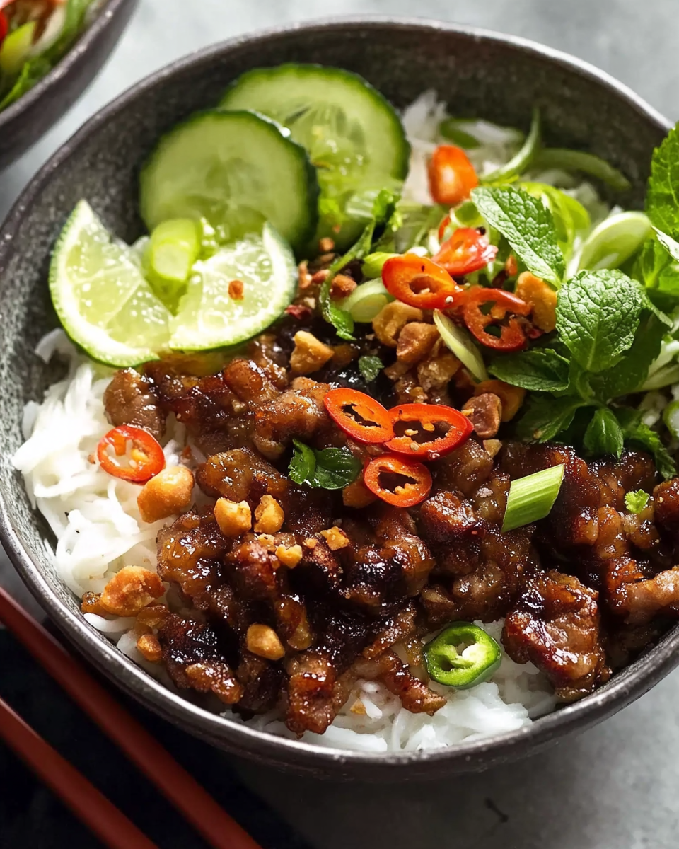 Vietnamese Caramelised Pork Bowls