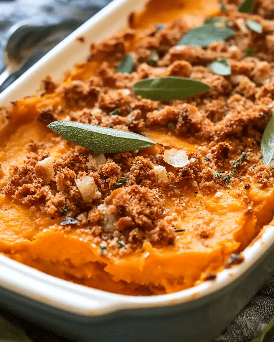 Browned Butter Savory Sweet Potato Casserole
