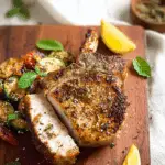 Lemon Pepper Pork with Grilled Veggies & Feta Couscous