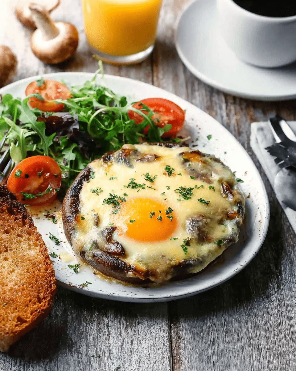 Baked Eggs in Portobello Mushrooms