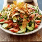 Fattoush Salad with Crispy Flatbread Strips