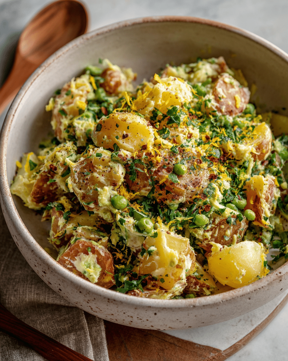 Lemon Pepper Smashed Potato Salad
