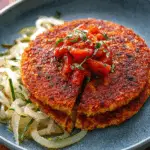 Crispy Couscous Pancake with Tomato and Onion