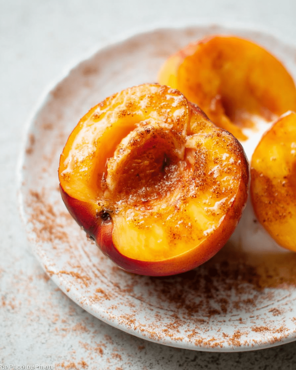 Baked Peaches with Cinnamon and Honey