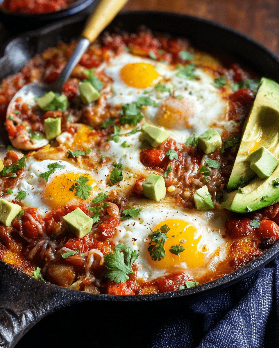 Polenta, Refried Beans, and Egg Skillet Bake