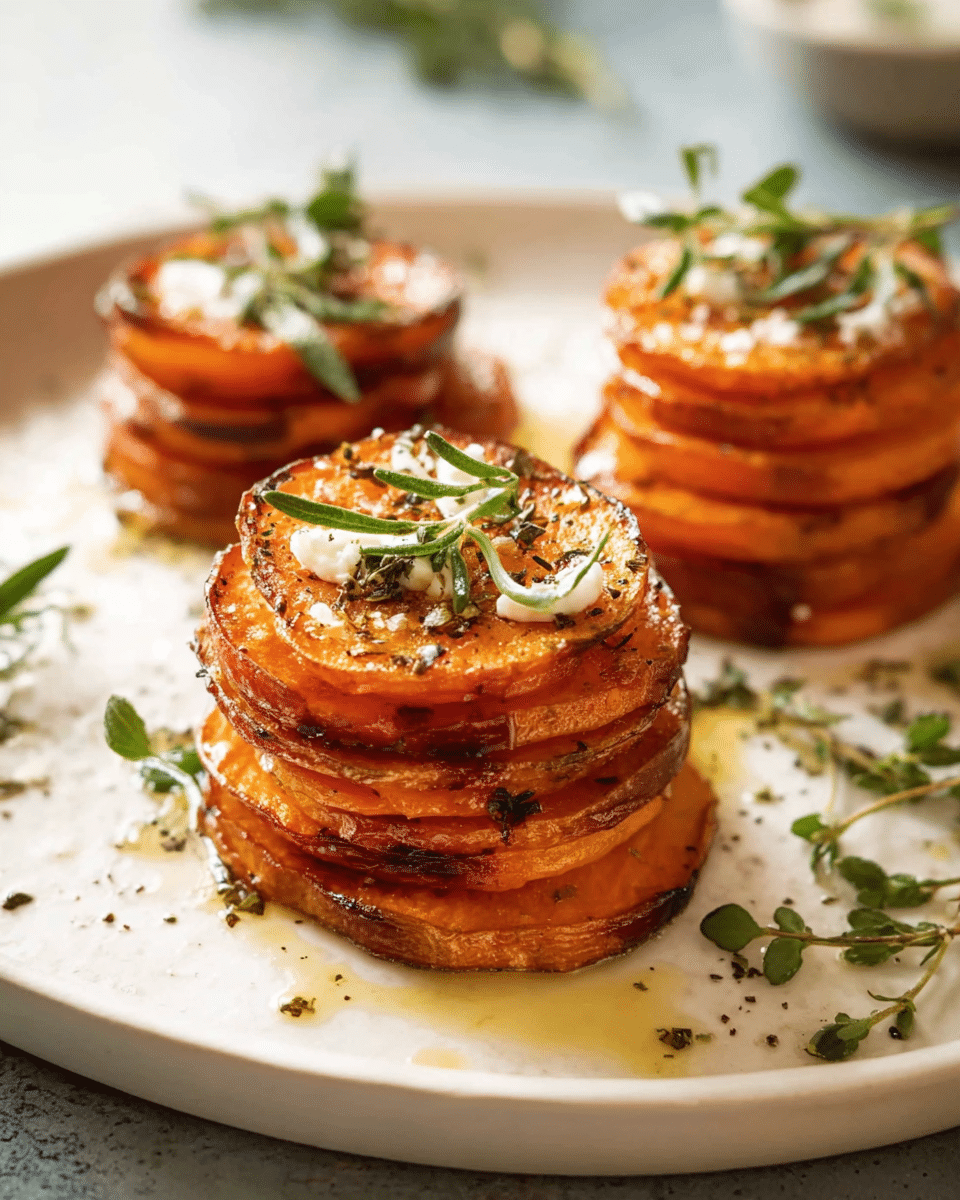 Roasted Sweet Potato Stacks