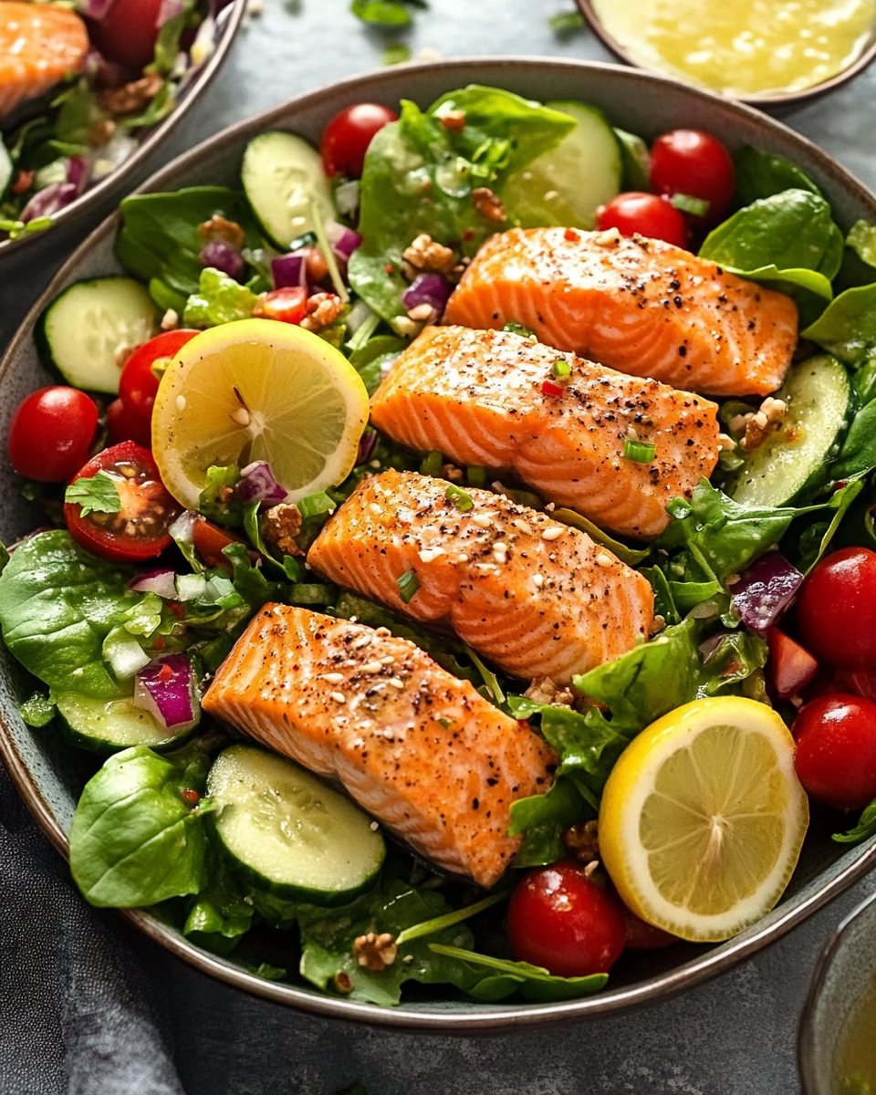 Salmon Salad with Lemon Dressing