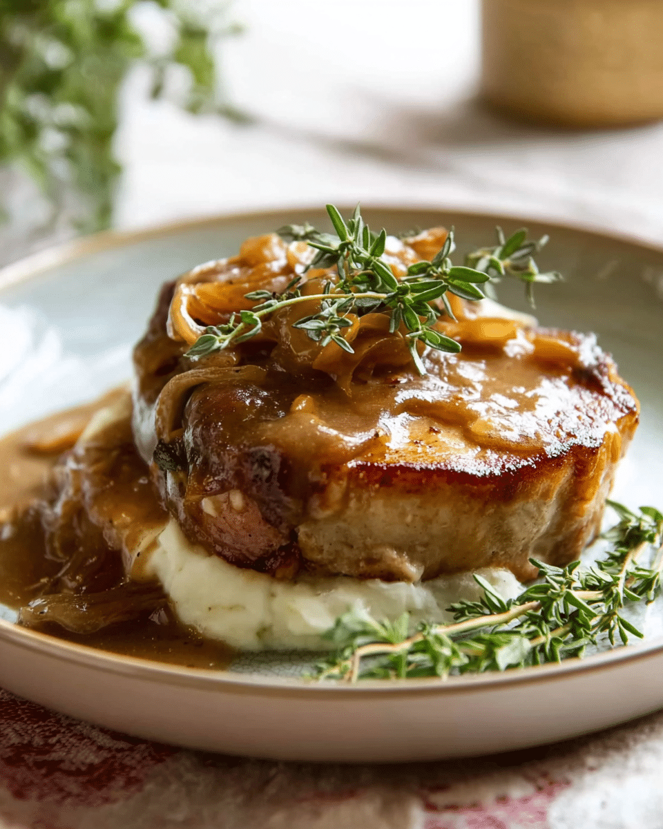 French Onion Smothered Pork Chops