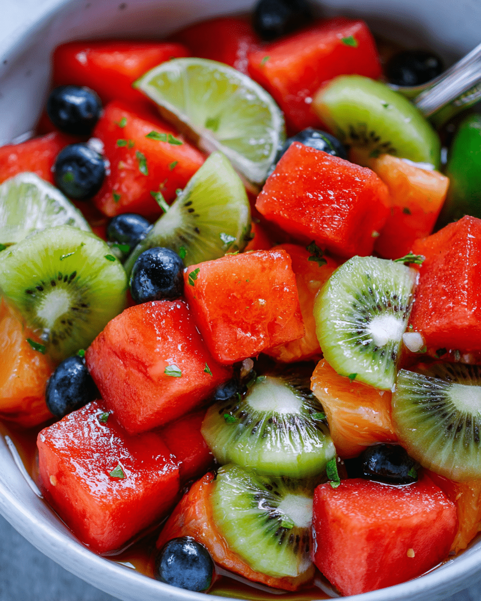Honey-Lime Mint Watermelon Salad