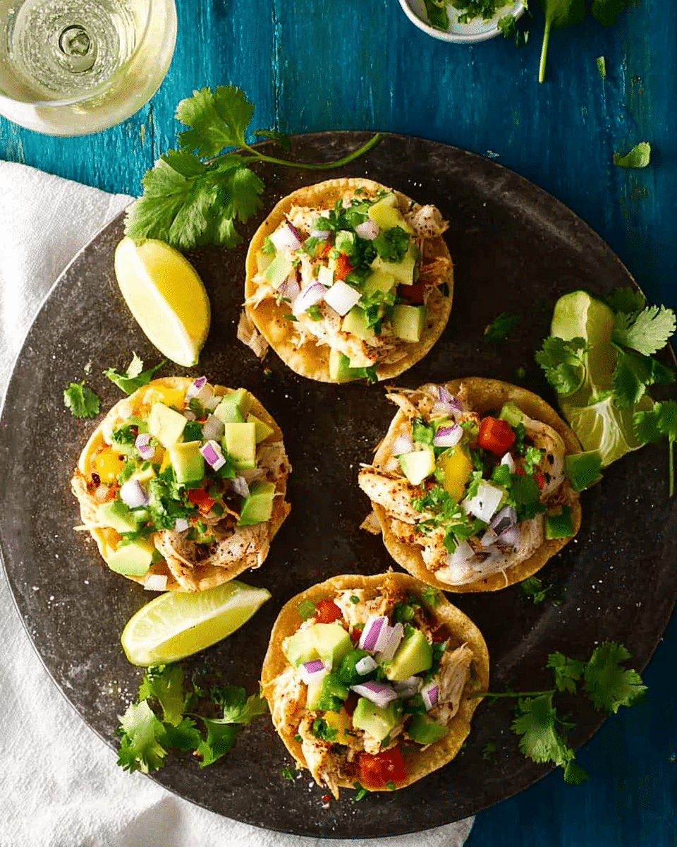 Spicy Muffin Tin Chicken Tostadas