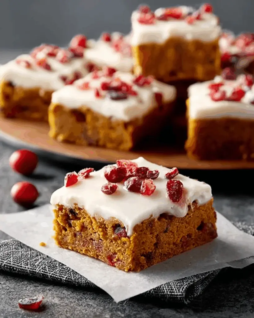 Frosted Pumpkin Cranberry Bars