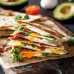 Whole Egg, Bacon, and Avocado Quesadilla