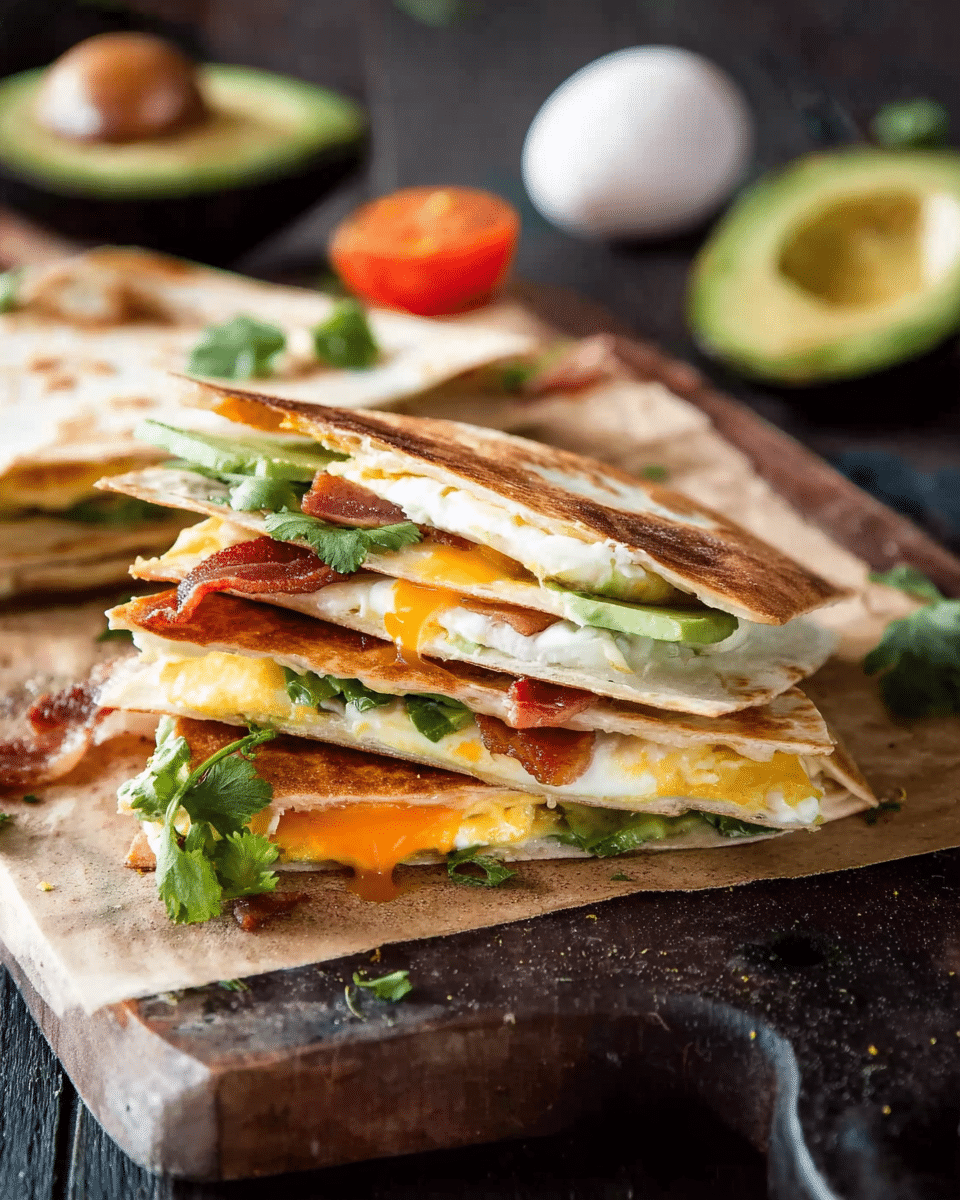 Whole Egg, Bacon, and Avocado Quesadilla