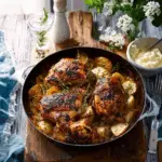 One-Pan Rotisserie Chicken & Potato Gratin
