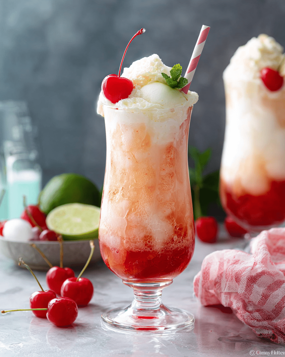 Shirley Temple Ice Cream Float